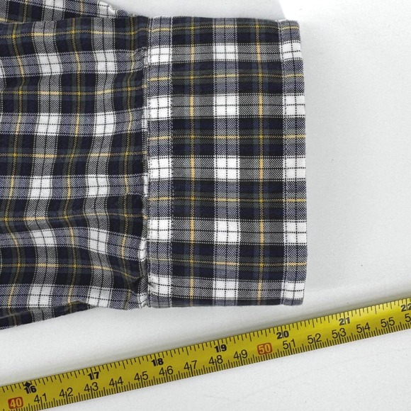 Ralph Lauren Classic Fit Mens XL Plaid Button Down Shirt Navy White Yellow Pony - Picture 7 of 8